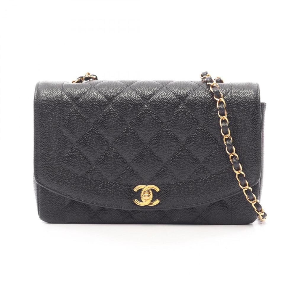 Chanel Matelassé Diana Flap Shoulder Bag/Handbag, Caviar Leather (Grained Cal...